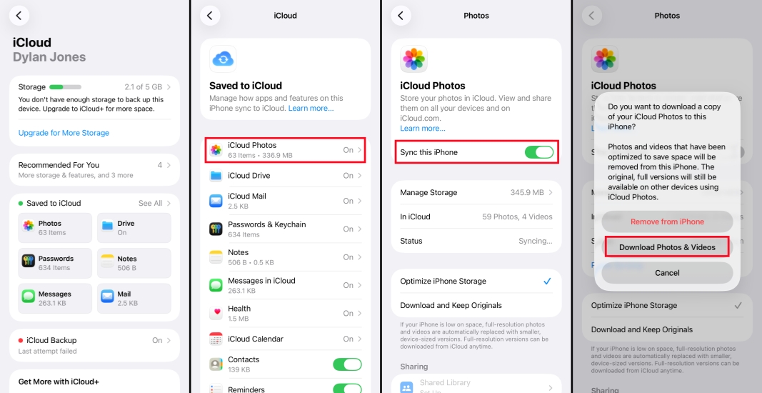 download photos from icloud