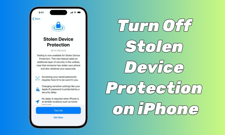 turn off stolen device protection on iphone