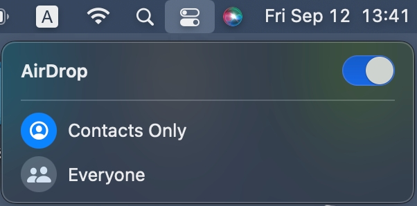 check airdrop settings on mac
