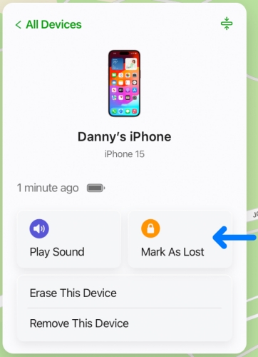 turn on lost mode on iphone