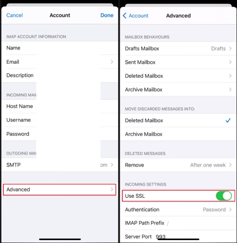 turn on ssl for mail