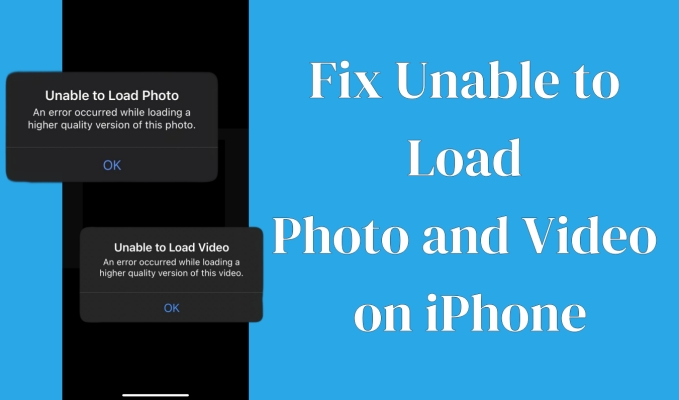 unable to load photo video on iphone