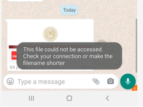 unable to open pdf files in whatsapp