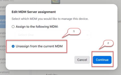 release device in apple manager
