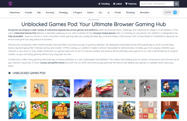 unblocked games pod