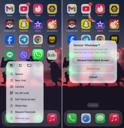 uninstall whatsapp on iphone