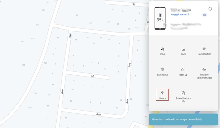 unlock pin find my mobile