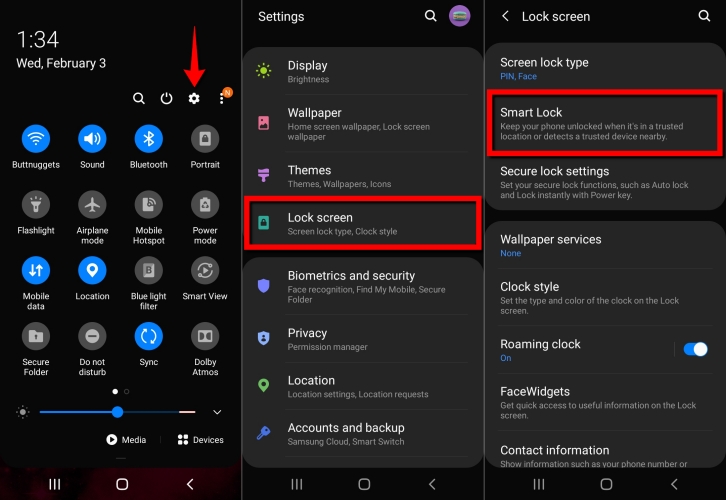 unlock samsung via smart lock