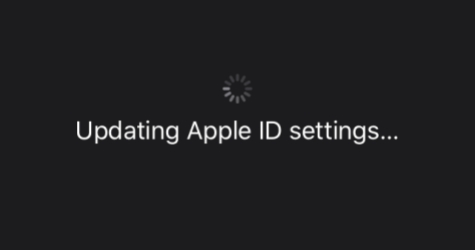 update apple id settings stuck on updating