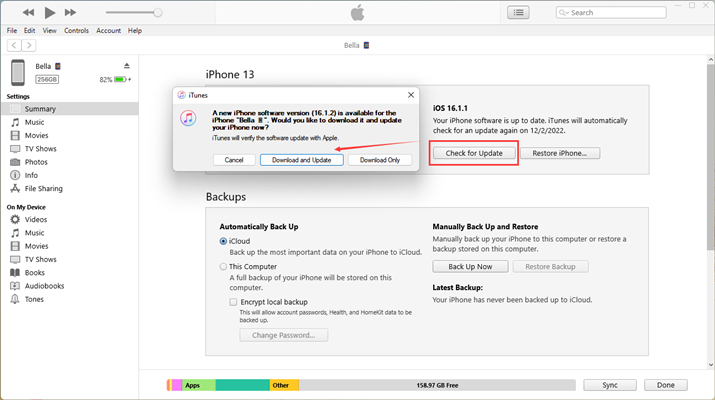 update iphone with itunes