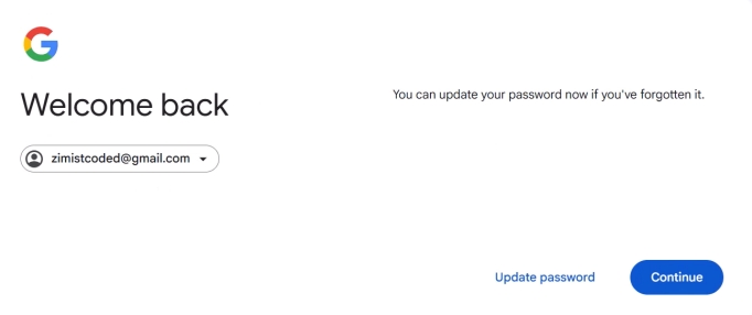 update password google