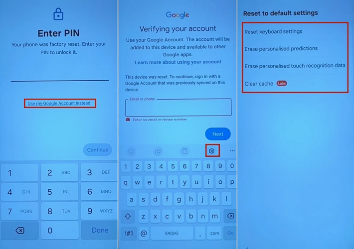 use google account settings