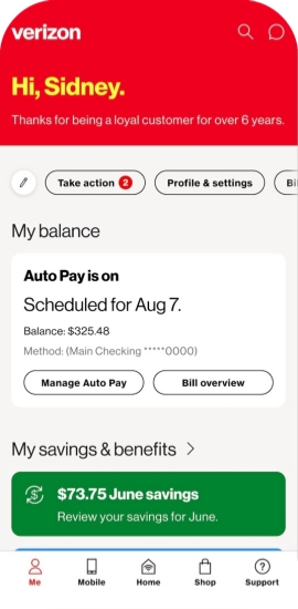 verizon account settings