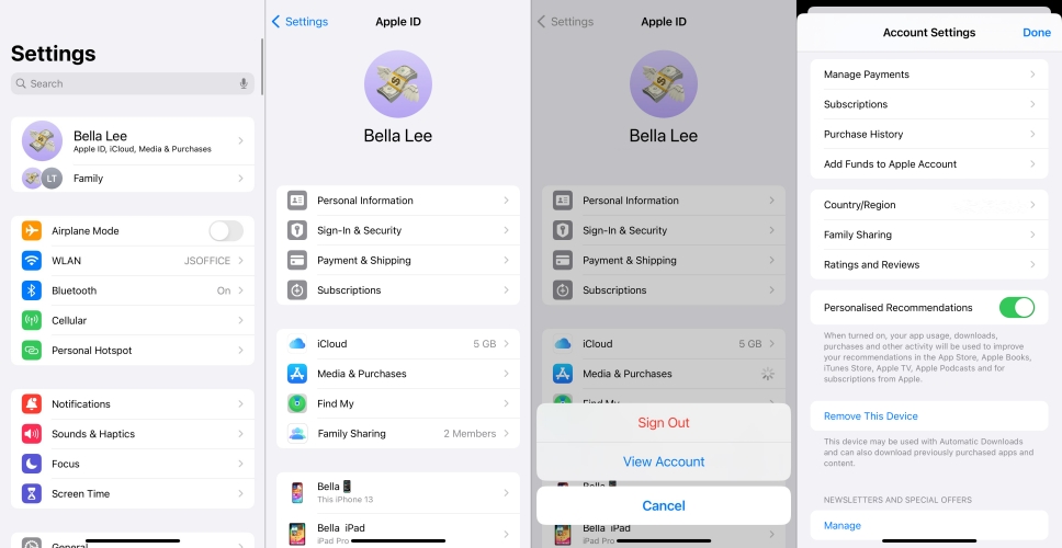 view account purchase history in settings on iphone