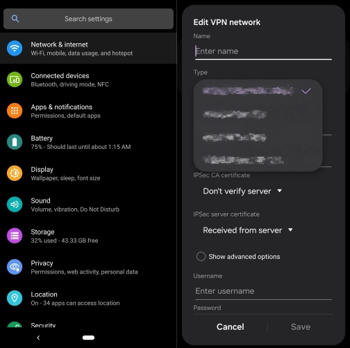 vpn network android