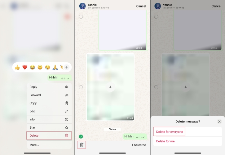 delete whatsapp messages for everyone on iphone
