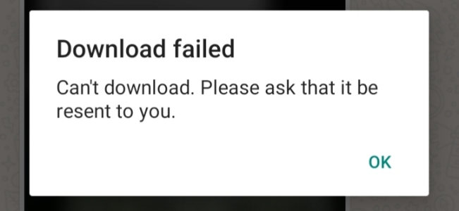 download failed in whatsapp