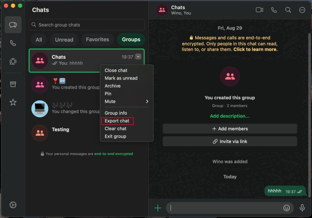 export whatsapp chat on mac