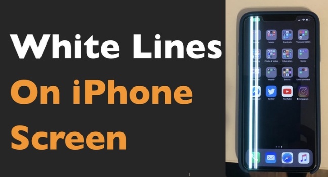 white lines on iphone screen