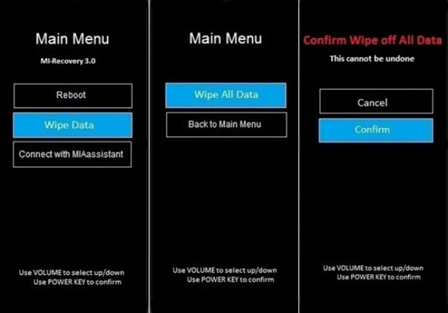 xiaomi factory reset recovery mode