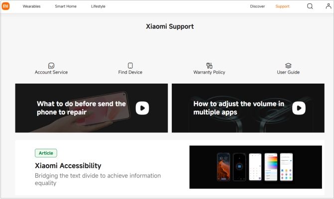 xiaomi support