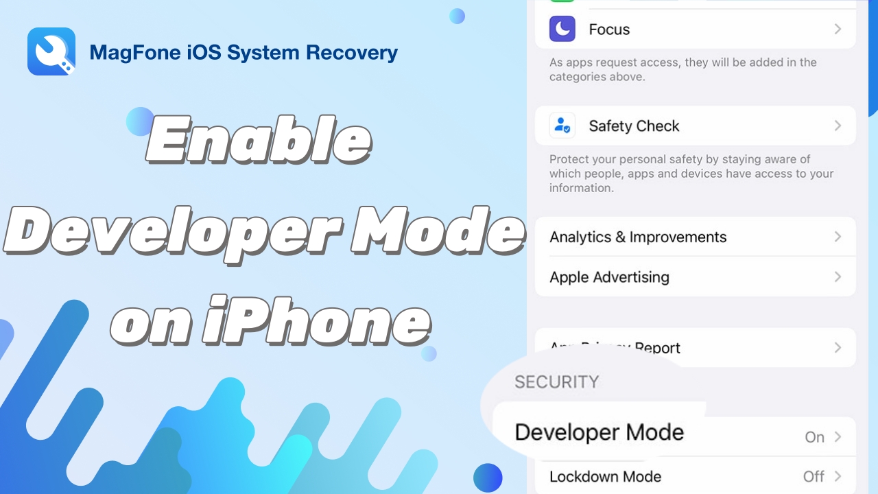 enable developer mode on iphone