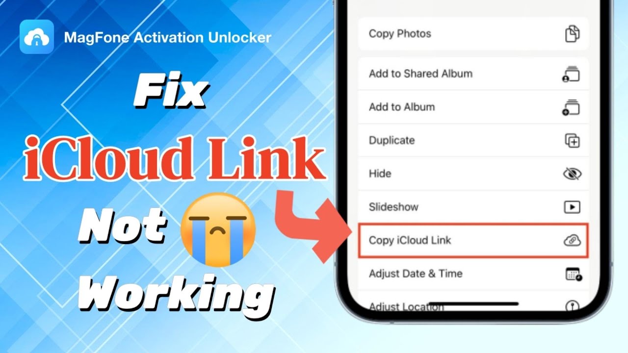 how to fix icloud link not working